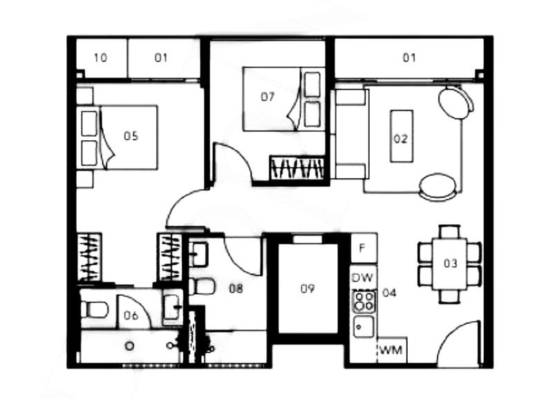 Hijauan Apartment For Rent, $4,900, 2 Bed 2 Bath 786 sqft $6.23 psf