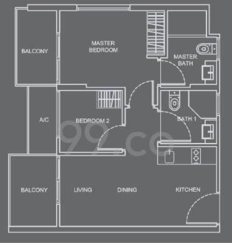 WhiteHaven Apartment For Rent, $3,800, 2 Bed 2 Bath 538 sqft $7.06 psf