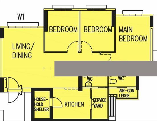 115D Canberra Walk HDB Apartment Room Rental, $850, 1 Bed 1 Bath 150 sqft $5.67 psf