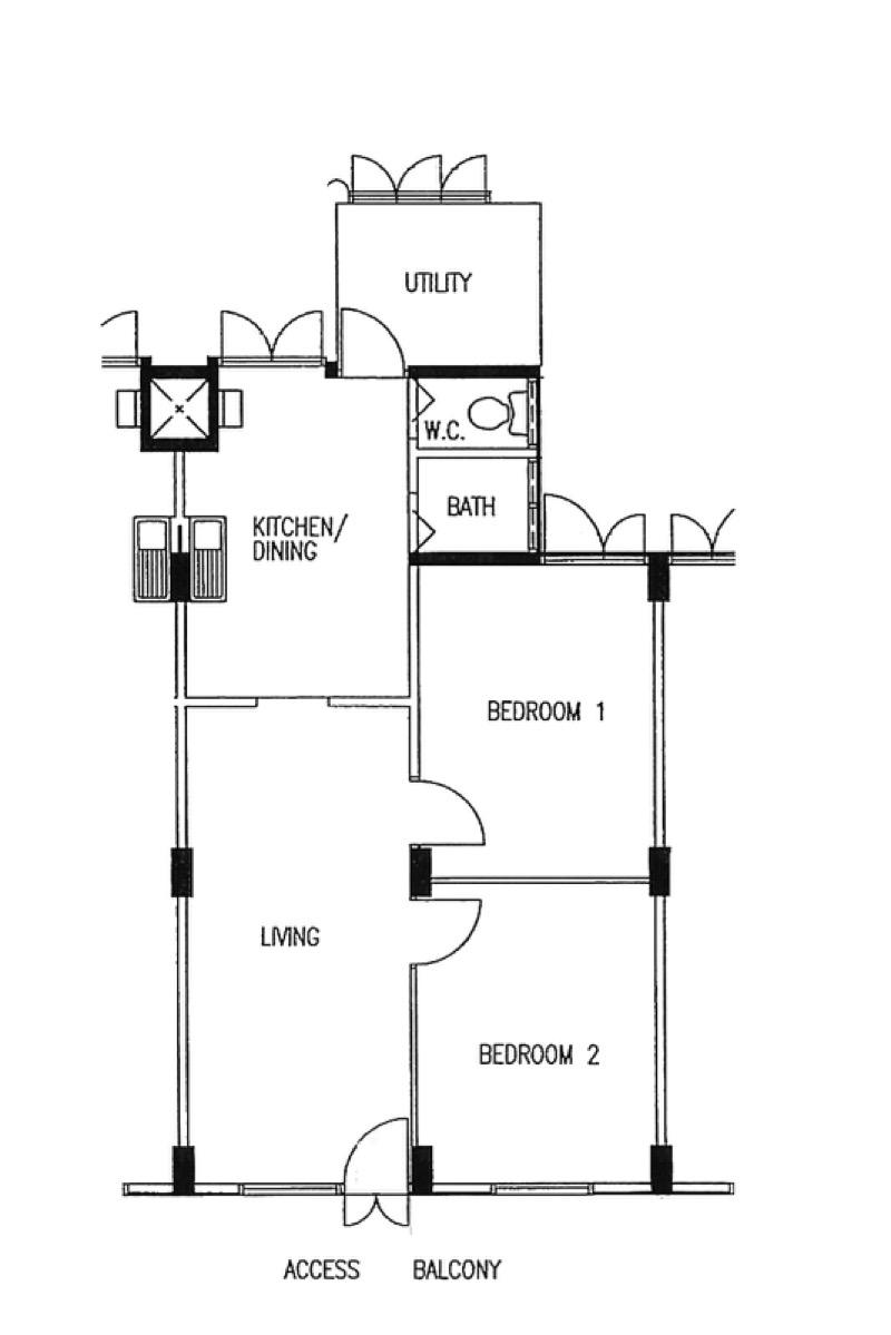 6 Ghim Moh Road HDB Apartment For Rent, $3,600, 2 Bed 2 Bath 645 sqft $5.58 psf