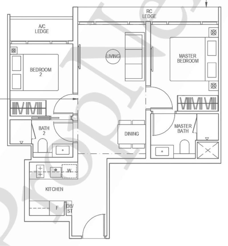 Piccadilly Grand Condominium For Rent, $5,000, 2 Bed 2 Bath 646 sqft $7.74 psf