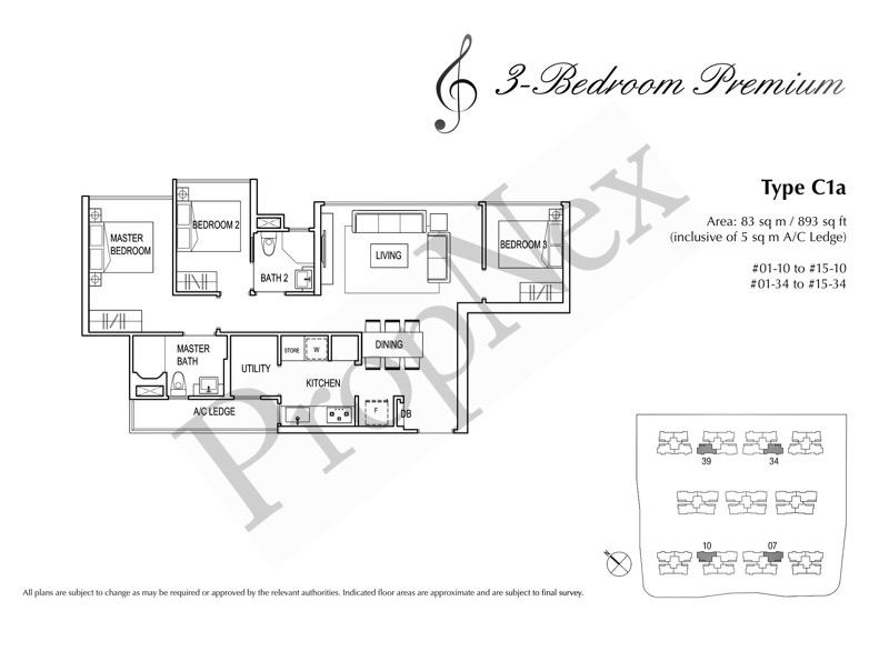 Symphony Suites Condominium For Rent, $3,600, 3 Bed 3 Bath 893 sqft $4.03 psf