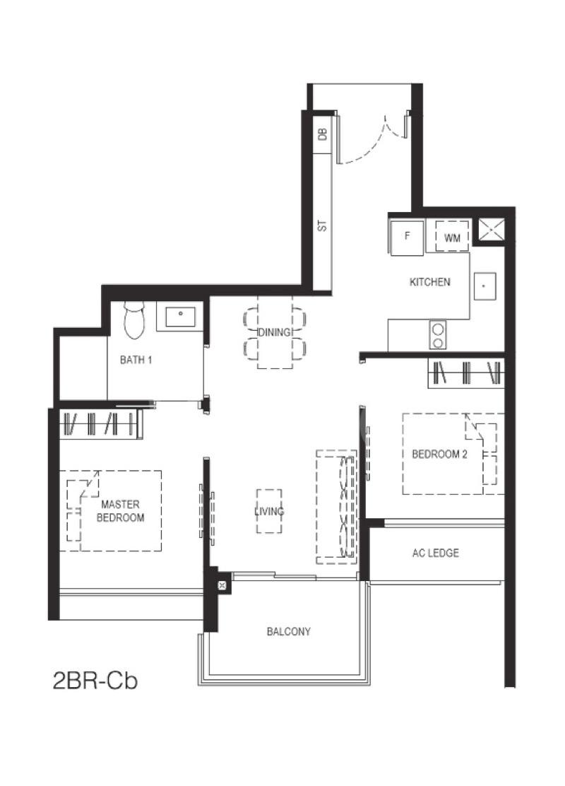 Normanton Park Condominium For Rent, $4,500, 2 Bed 1 Bath 667 sqft $6.75 psf