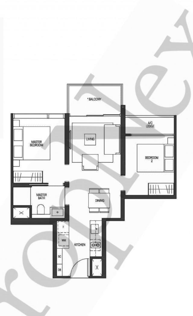 Midtown Modern Condominium For Rent, $5,700, 2 Bed 1 Bath 635 sqft $8.98 psf
