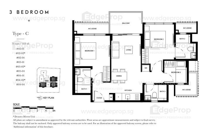 38 Jervois Condominium For Rent, $5,200, 3 Bed 3 Bath 818 sqft $6.36 psf