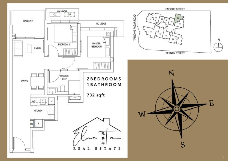 One Bernam Condominium For Rent, $5,500, 2 Bed 1 Bath 732 sqft $7.51 psf