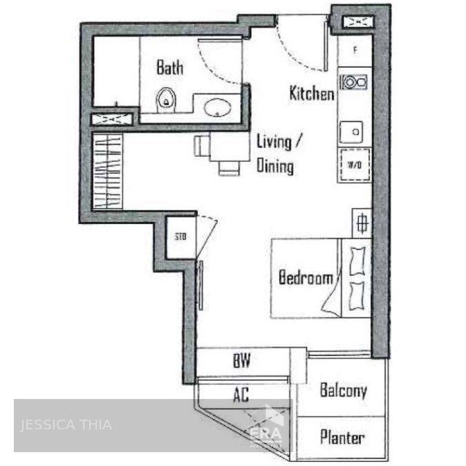 Whole Unit for Rent at V on Shenton Studio 1 Rm With Balcony, Mrt