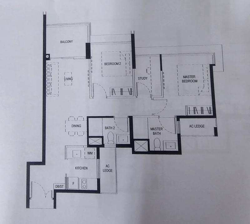 NORMANTON PARK Condominium For Rent, $5,300, 2 Bed 2 Bath 830 sqft $6.39 psf