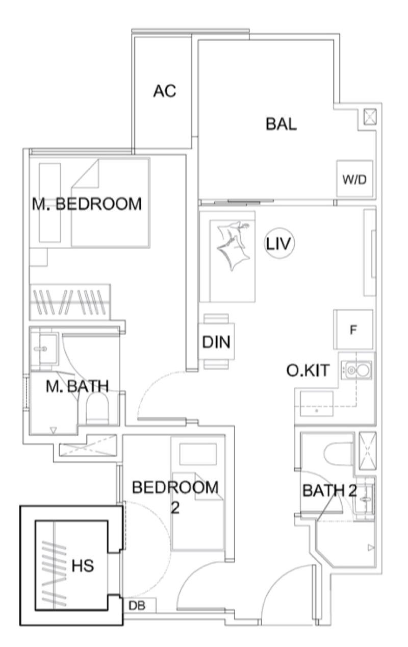 Uptown @ Farrer Condominium For Rent, $4,100, 2 Bed 2 Bath 538 sqft $7.62 psf