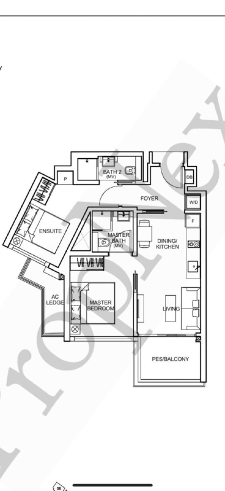 Sophia Hills Condominium For Rent, $5,500, 2 Bed 2 Bath 700 sqft $7.86 psf