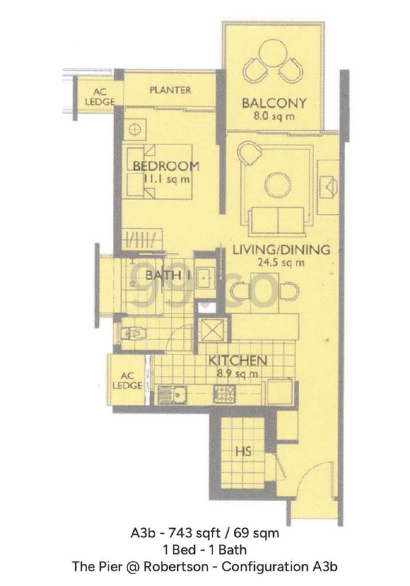 The Pier at Robertson Apartment For Rent, $4,500, 1 Bed 1 Bath 743 sqft $6.06 psf