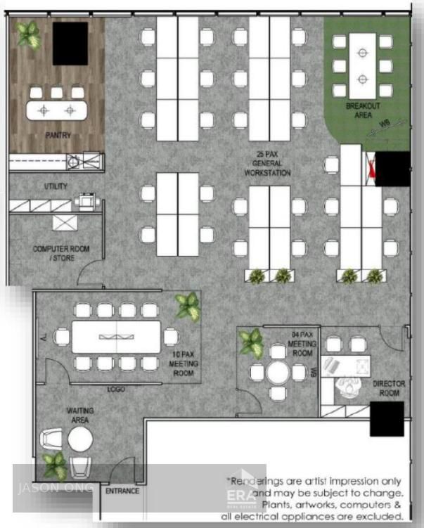 Brand New Fitted Office Unit for 25pax With Director & Meeting Room