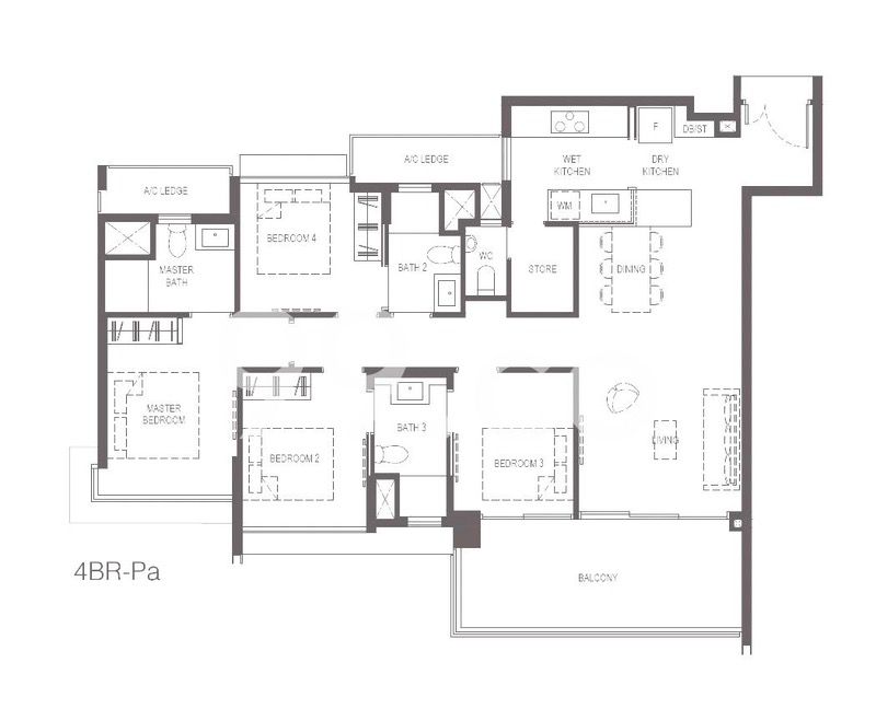 Normanton Park Condominium For Rent, $7,800, 4 Bed 4 Bath 1,313 sqft $5.94 psf