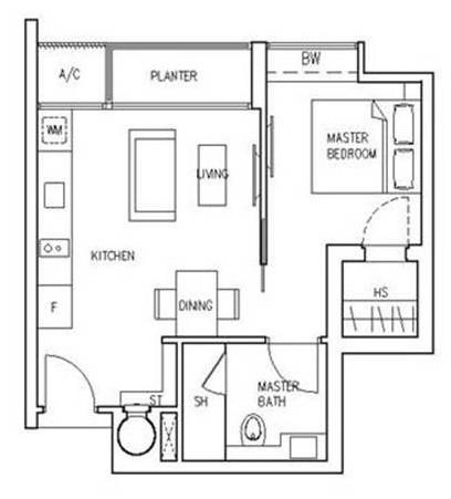 Condominium for Rent, Riviera 38 Condominium For Rent, $2,888, 1 Bed 1 Bath 452 sqft $6.39 psf, SGD 2,888 | 999-year Leasehold