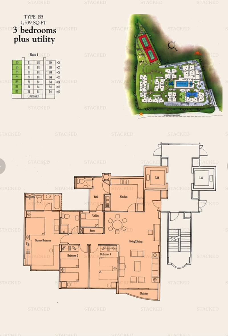 Condominium for Rent, Bukit Regency Condominium For Rent, $5,500, 3 Bed 3 Bath 1,539 sqft $3.57 psf, SGD 5,500 | Freehold