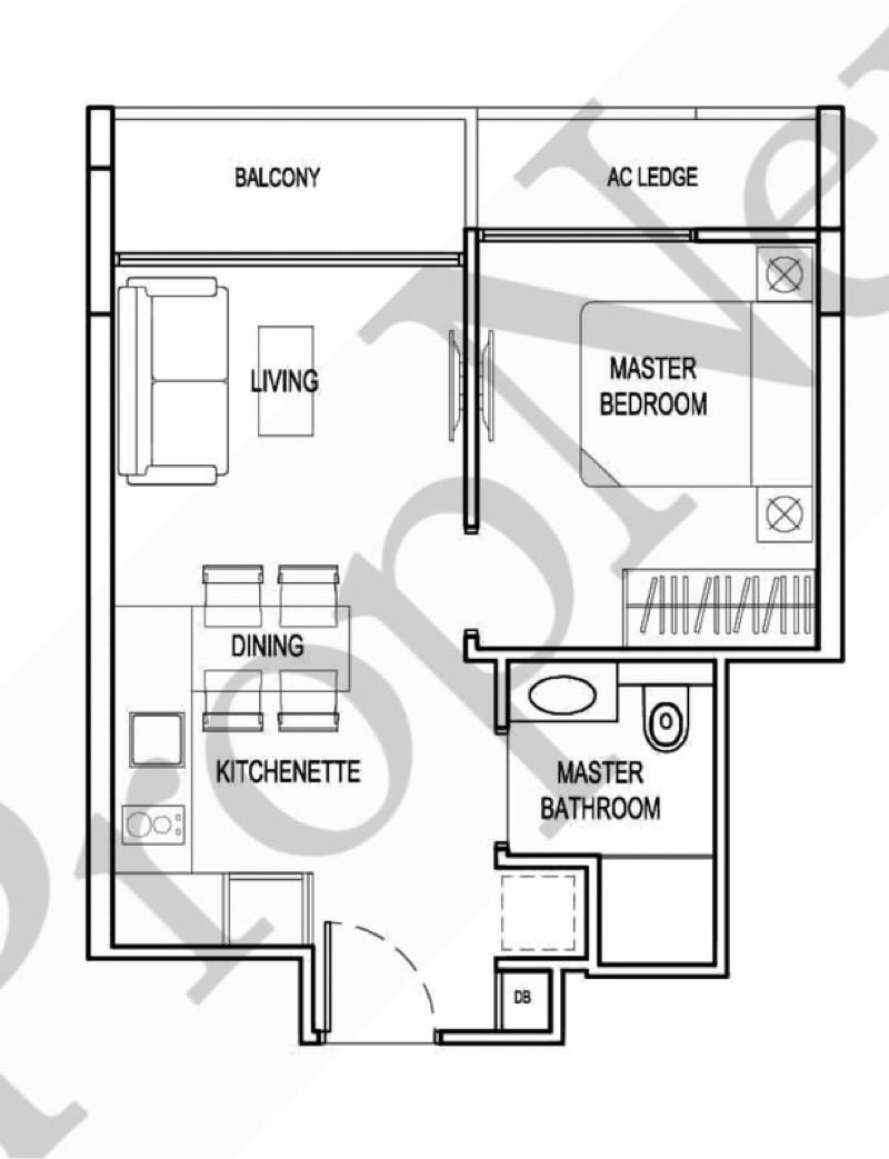 Condominium for Rent, Tropika East Condominium For Rent, $3,000, 1 Bed 1 Bath 441 sqft $6.80 psf, SGD 3,000 | Freehold
