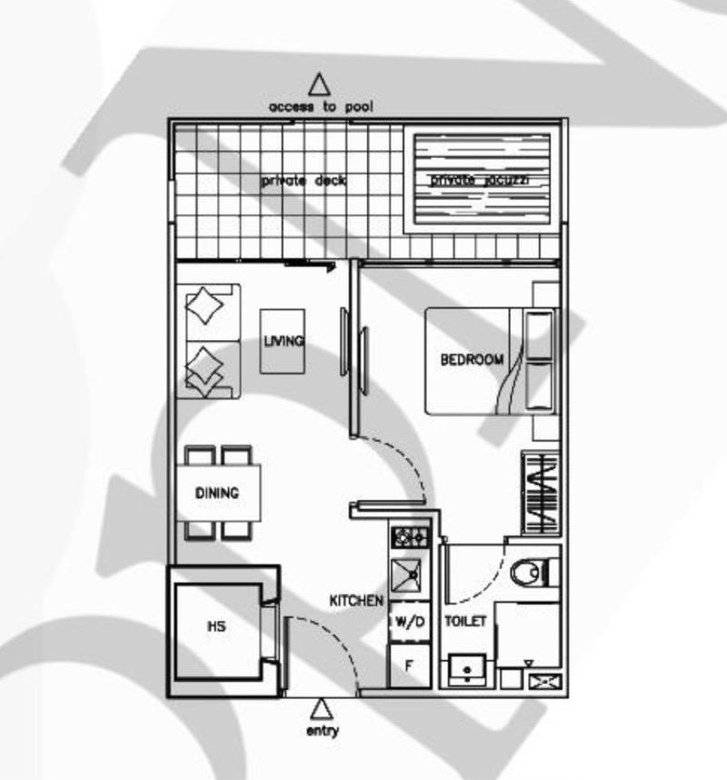 Apartment for Rent, Viva Vista Apartment For Rent, $3,000, 1 Bed 1 Bath 484 sqft $6.20 psf, SGD 3,000 | Freehold