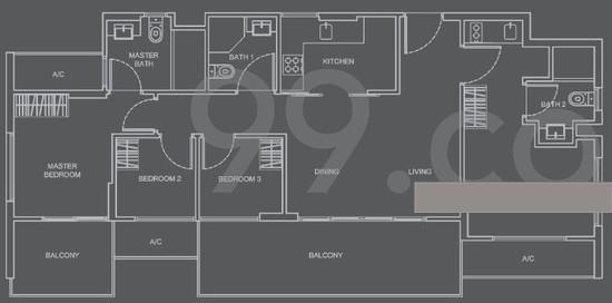 Apartment for Rent, Whitehaven Apartment For Rent, $6,000, 4 Bed 3 Bath 1,195 sqft $5.02 psf, SGD 6,000 | Freehold