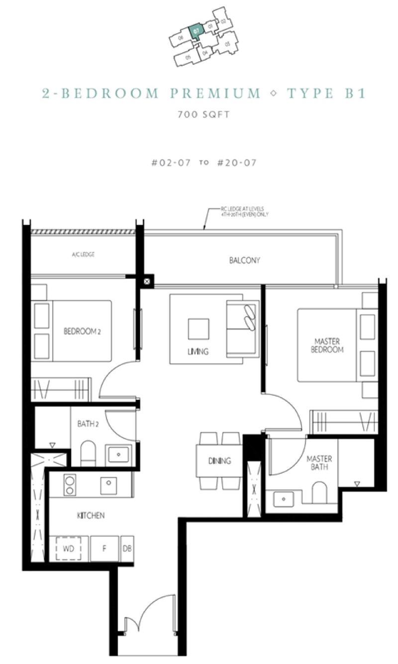 Condominium for Rent, Amber 45 Condominium For Rent, $4,800, 2 Bed 2 Bath 700 sqft $6.86 psf, SGD 4,800 | Freehold