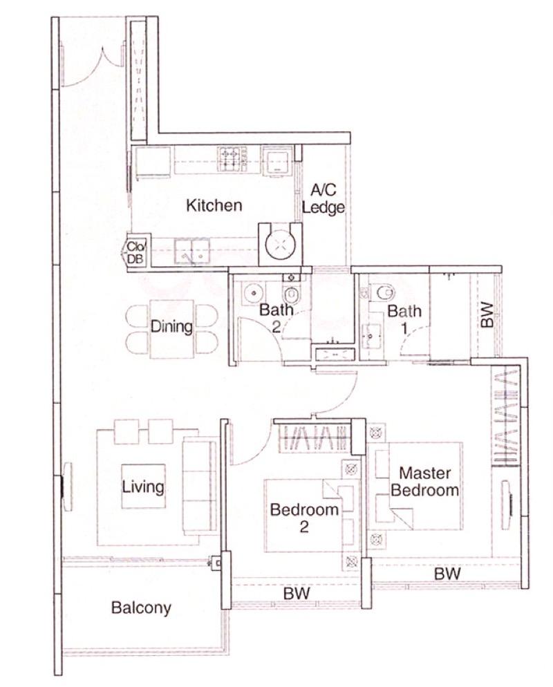 Condominium for Rent, The Gale Condominium For Rent, $4,300, 2 Bed 2 Bath 936 sqft $4.59 psf, SGD 4,300