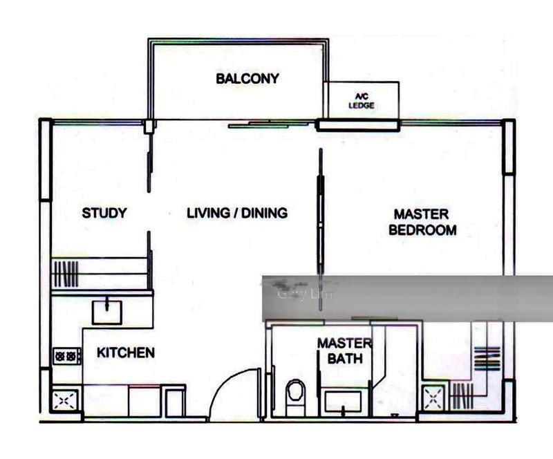 Condominium for Rent, Watertown Condominium For Rent, $3,500, 2 Bed 1 Bath 570 sqft $6.14 psf, SGD 3,500 | 99-year Leasehold