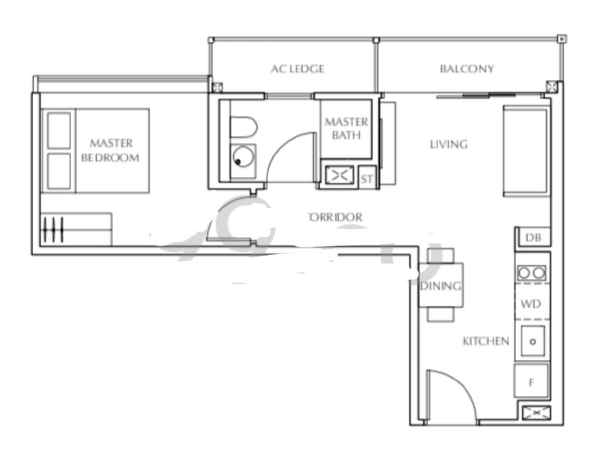 Condominium for Rent, Jui Residences Condominium For Rent, $3,200, 1 Bed 1 Bath 463 sqft $6.91 psf, SGD 3,200 | Freehold