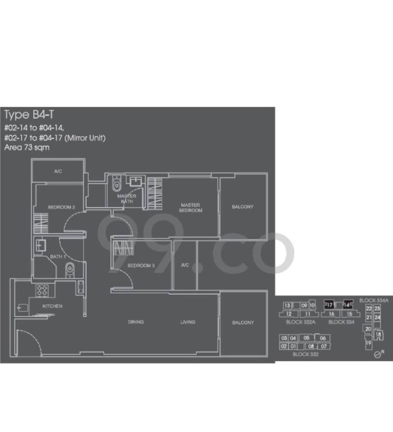 Apartment for Rent, WHITEHAVEN Apartment For Rent, $5,000, 3 Bed 2 Bath 786 sqft $6.36 psf, SGD 5,000