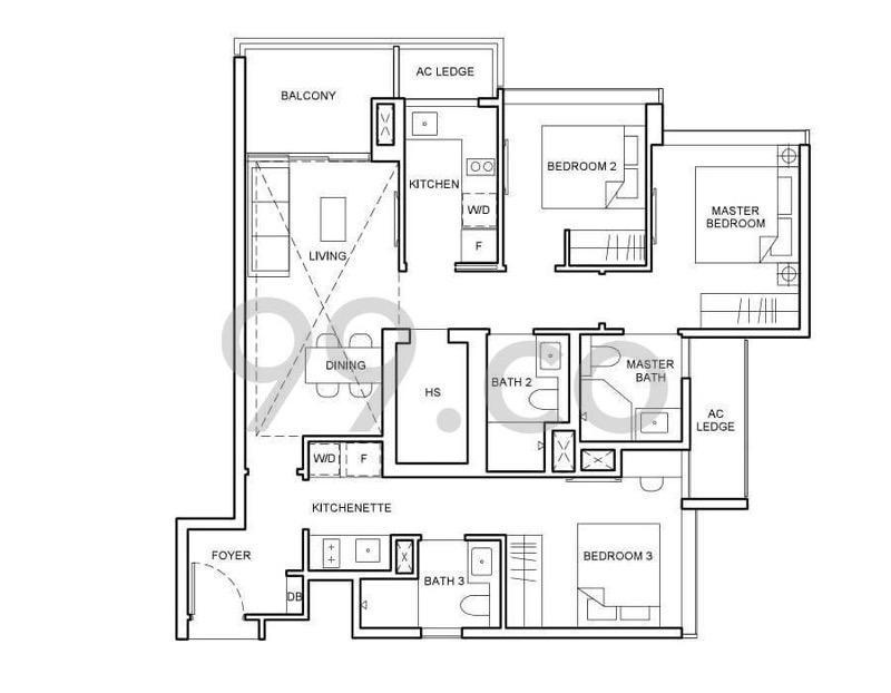 Condominium for Rent, Forett at Bukit Timah Condominium For Rent, $4,000, 2 Bed 2 Bath 732 sqft $5.46 psf, SGD 4,000 | Freehold