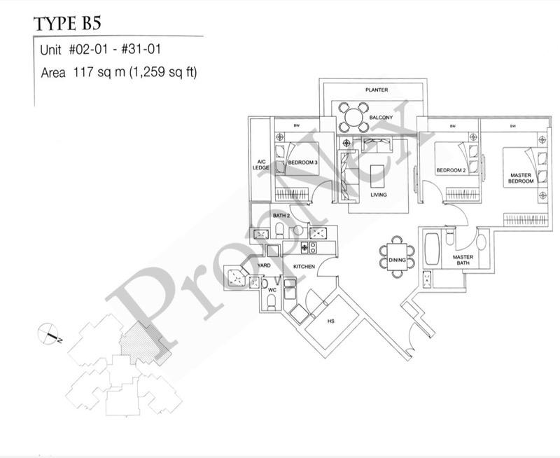Condominium for Rent, The Vision Condominium For Rent, $6,200, 3 Bed 3 Bath 1,259 sqft $4.92 psf, SGD 6,200 | 99-year Leasehold