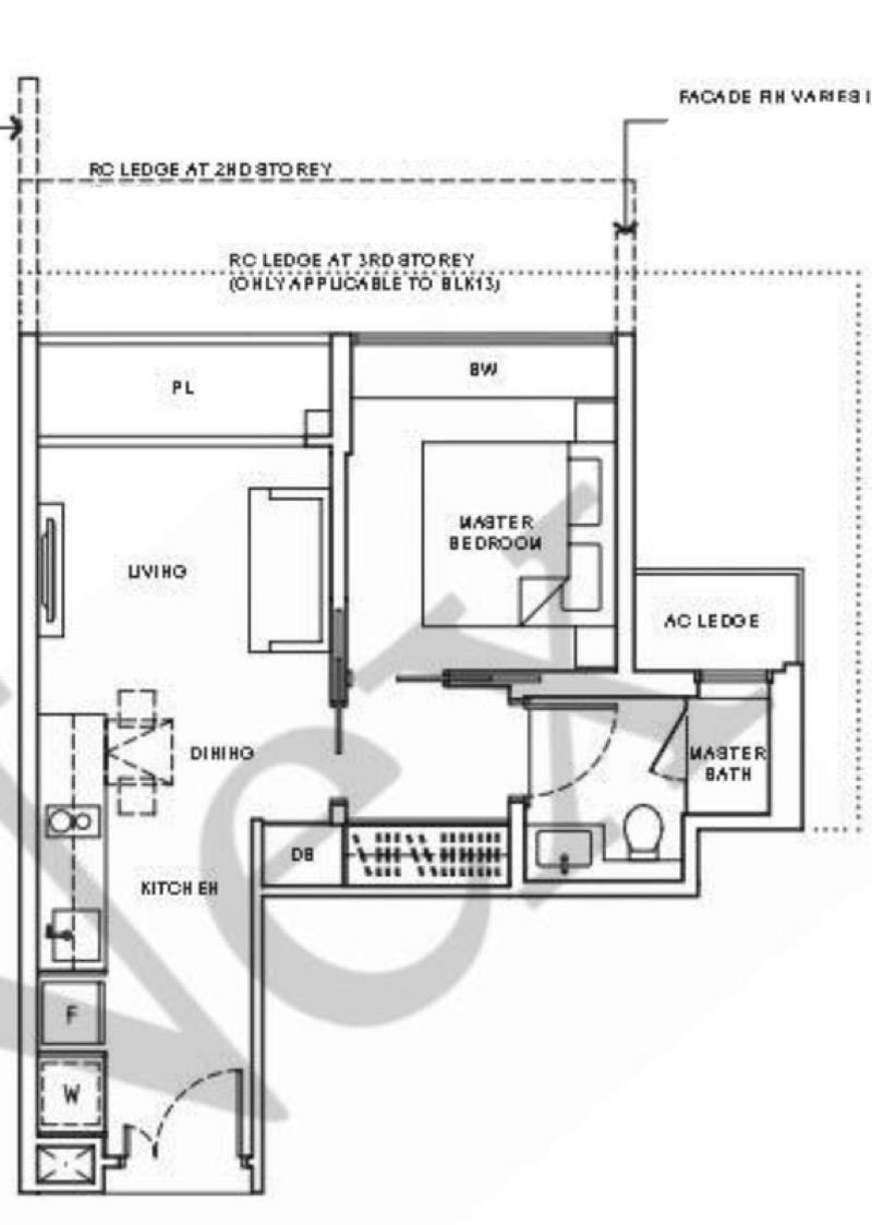 Condominium for Rent, Coco Palms Condominium For Rent, $3,100, 1 Bed 1 Bath 463 sqft $6.70 psf, SGD 3,100 | 99-year Leasehold