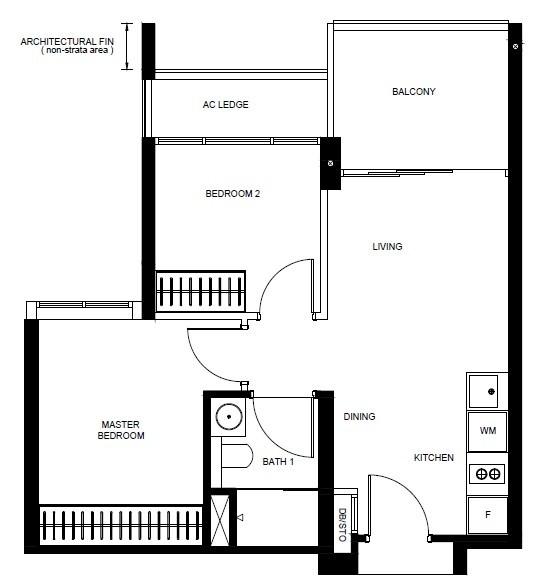 Condominium for Rent, The LINQ @ Beauty World Condominium For Rent, $3,999, 2 Bed 1 Bath 549 sqft $7.28 psf, SGD 3,999 | Freehold