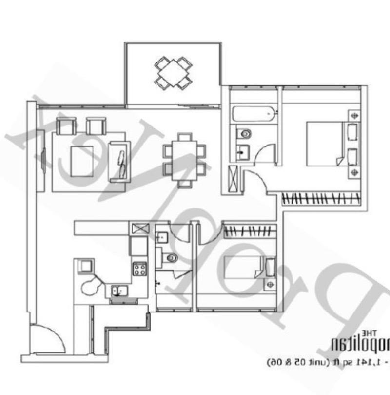Condominium for Rent, The Cosmopolitan Condominium For Rent, $7,500, 2 Bed 2 Bath 1,141 sqft $6.57 psf, SGD 7,500 | Freehold