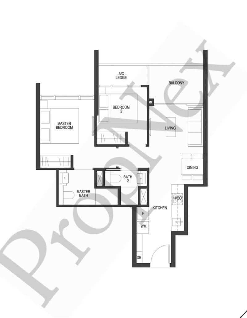 Condominium for Rent, Pullman Residences Condominium For Rent, $5,800, 2 Bed 2 Bath 667 sqft $8.70 psf, SGD 5,800 | Freehold