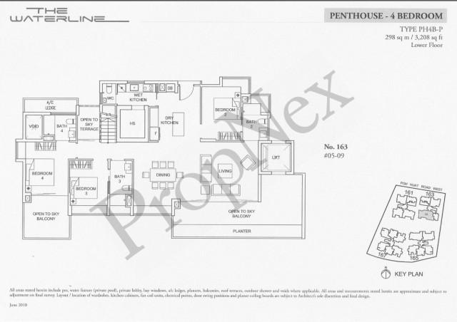 Condominium for Rent, The Waterline Condominium For Rent, $10,999, 4 Bed 4 Bath 2,980 sqft $3.69 psf, SGD 10,999 | Freehold