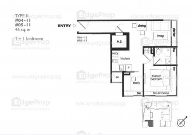 Apartment for Rent, Tyrwhitt 139 Apartment For Rent, $3,000, 2 Bed 1 Bath 495 sqft $6.06 psf, SGD 3,000 | Freehold