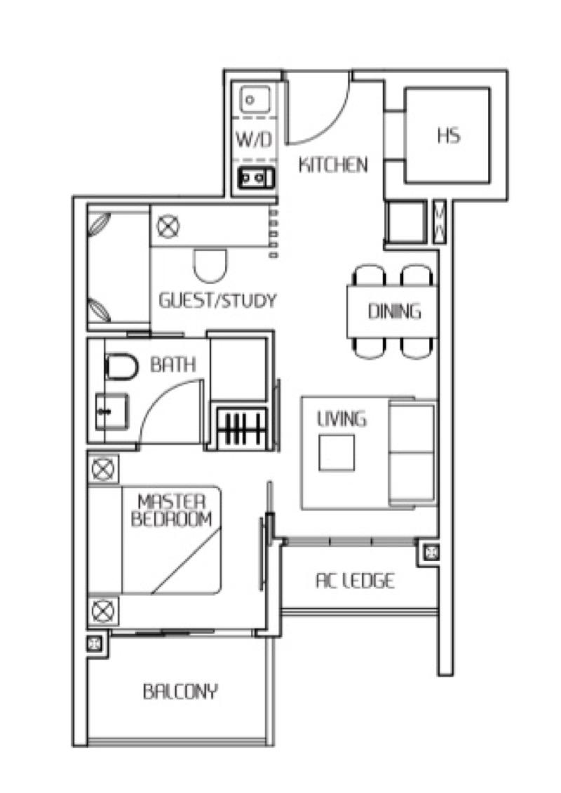Condominium for Rent, Stellar Rv Condominium For Rent, $3,300, 1 Bed 1 Bath 452 sqft $7.30 psf, SGD 3,300