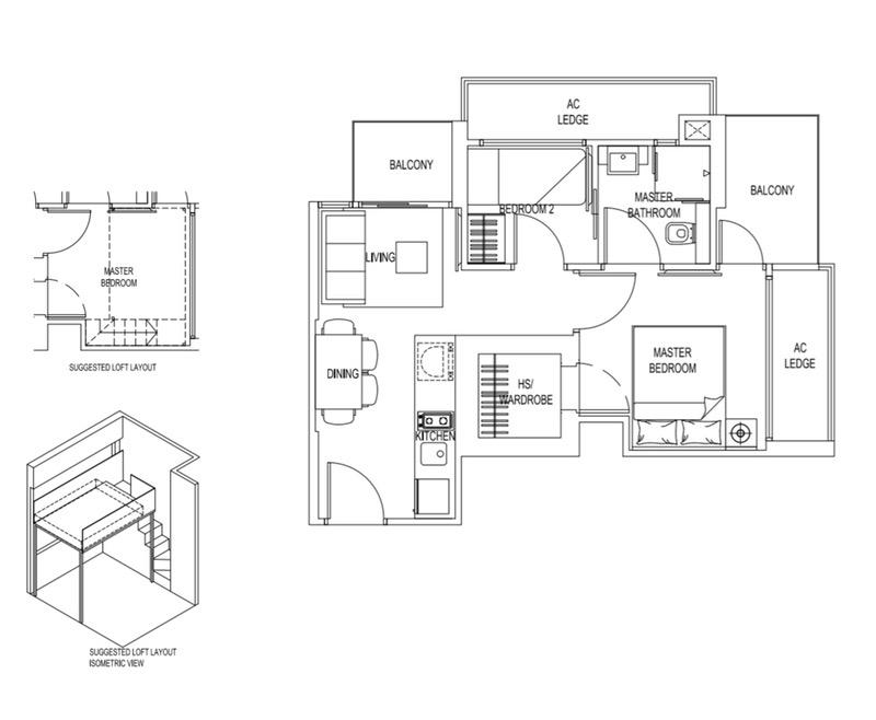 Condominium for Rent, One Dusun Residences Condominium For Rent, $3,000, 2 Bed 1 Bath 527 sqft $5.69 psf, SGD 3,000