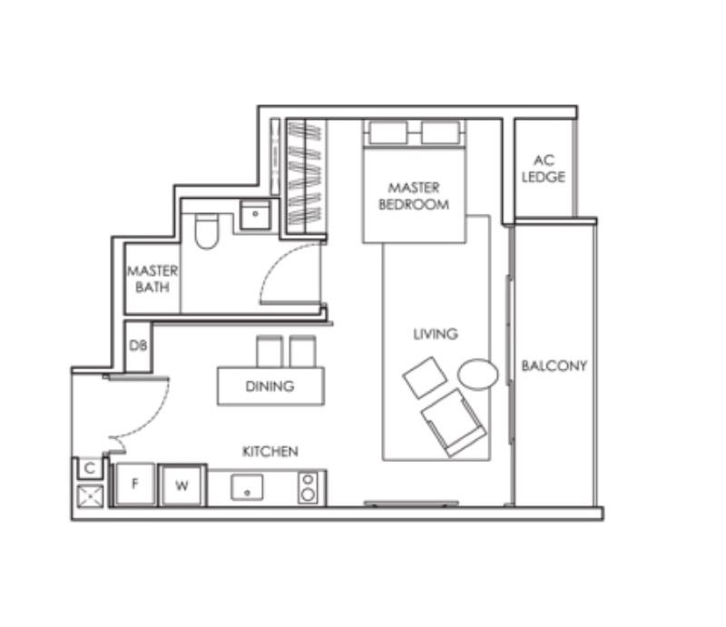 Condominium for Rent, Highline residences Condominium For Rent, $4,300, 1 Bed 1 Bath 506 sqft $8.50 psf, SGD 4,300 | 99-year Leasehold