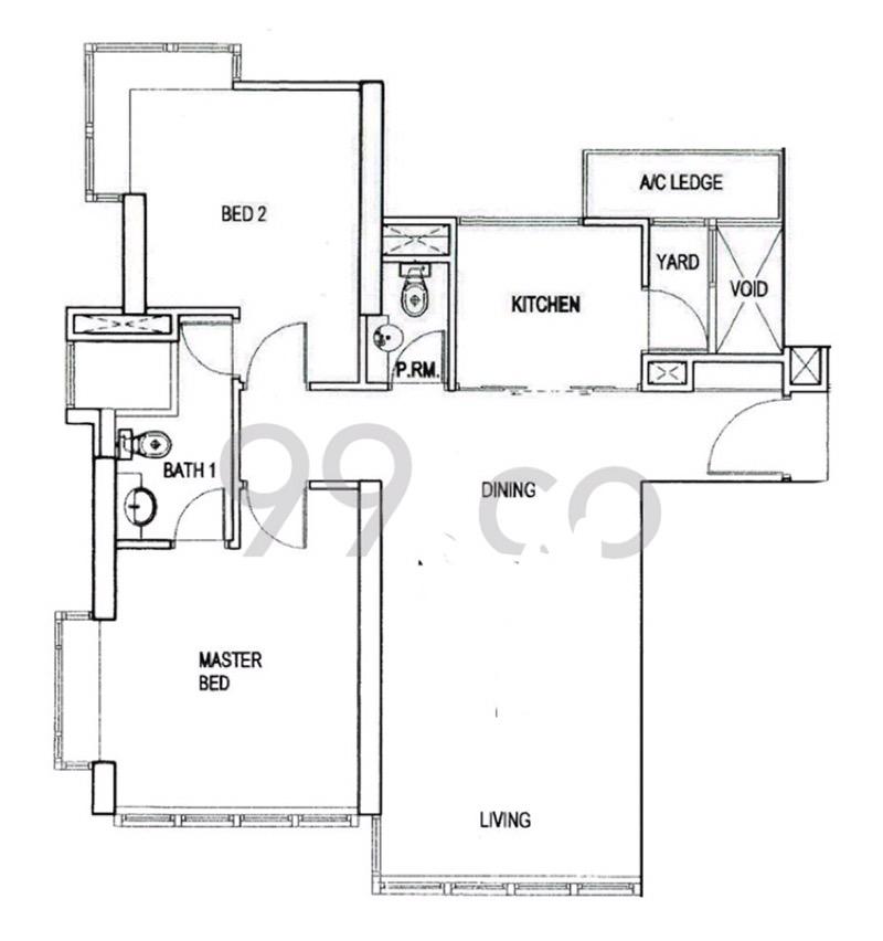 Apartment for Rent, Strata Apartment For Rent, $4,300, 2 Bed 1 Bath 850 sqft $5.06 psf, SGD 4,300