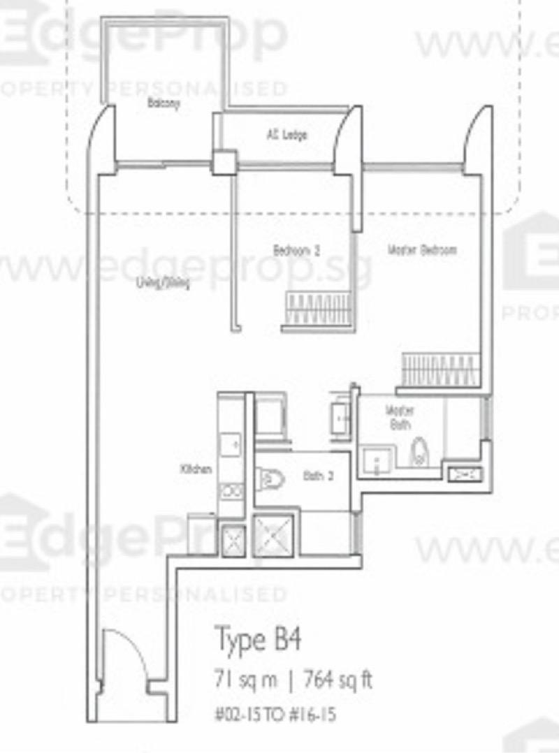 Condominium for Rent, Lakeville Condominium For Rent, $4,000, 2 Bed 2 Bath 764 sqft $5.24 psf, SGD 4,000