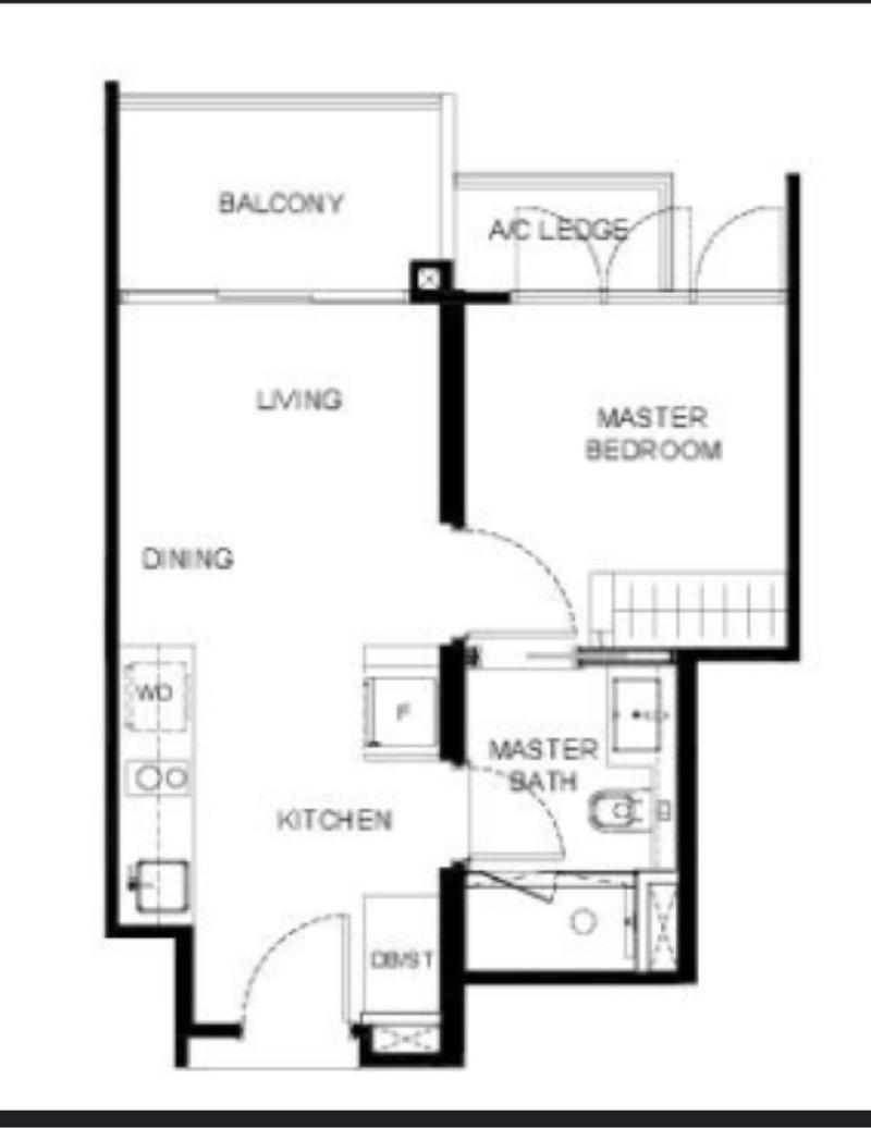 Condominium for Rent, The Tapestry Condominium For Rent, $2,900, 1 Bed 1 Bath 441 sqft $6.58 psf, SGD 2,900 | 99-year Leasehold