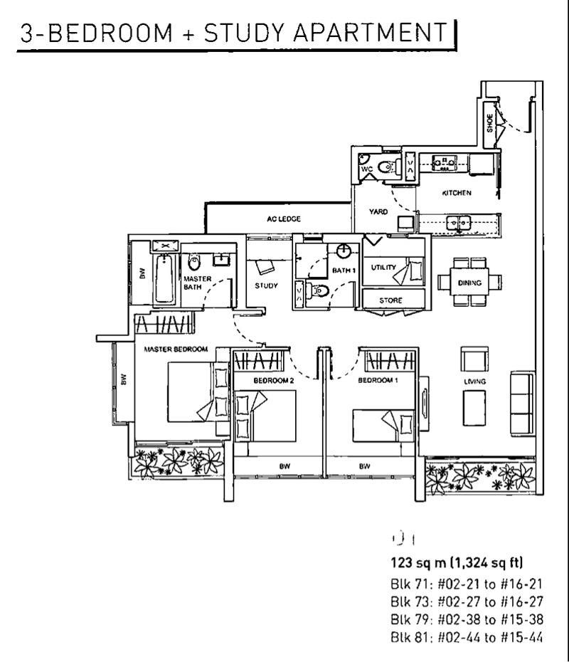 Condominium for Rent, Livia Condominium For Rent, $4,800, 3 Bed 3 Bath 1,324 sqft $3.63 psf, SGD 4,800