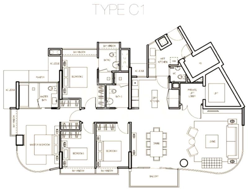 Condominium for Rent, Madison Residences Condominium For Rent, $11,000, 4 Bed 3 Bath 1,776 sqft $6.19 psf, SGD 11,000