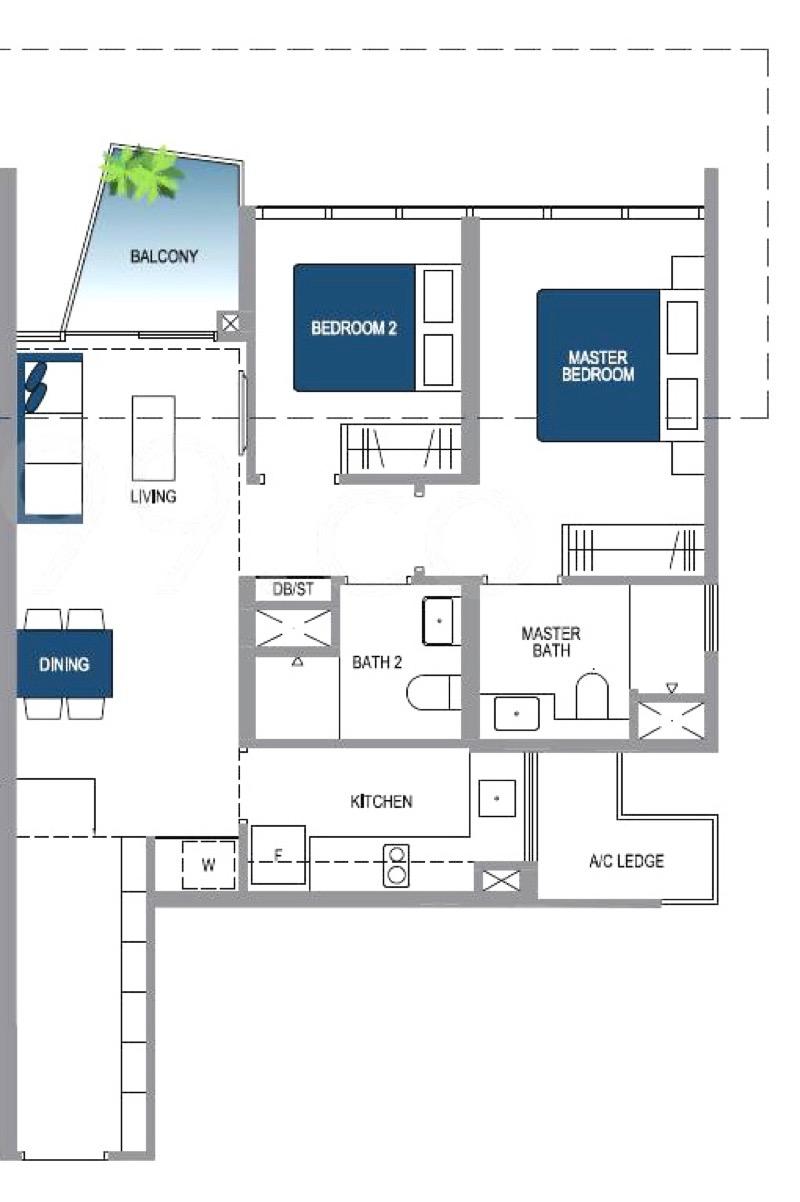 Condominium for Rent, Lake Grande Condominium For Rent, $4,300, 2 Bed 2 Bath 775 sqft $5.55 psf, SGD 4,300
