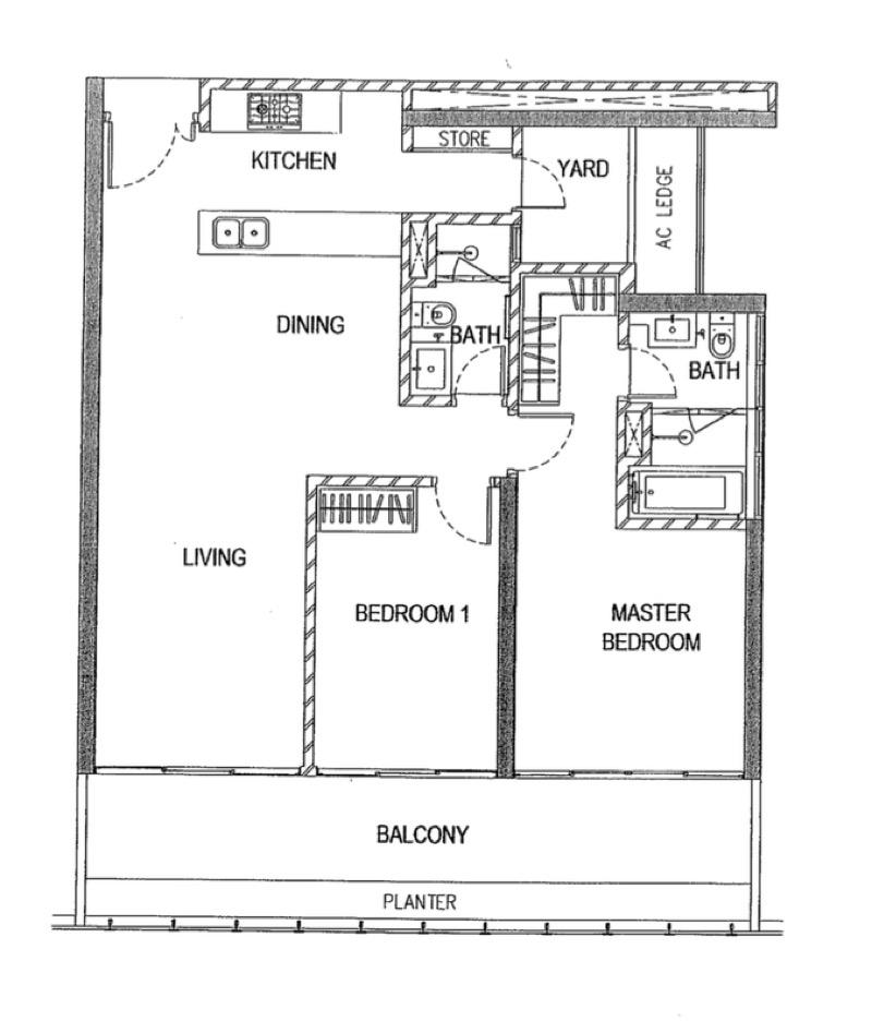 Apartment for Rent, The Rochester Apartment For Rent, $6,100, 2 Bed 2 Bath 1,216 sqft $5.02 psf, SGD 6,100 | 99-year Leasehold