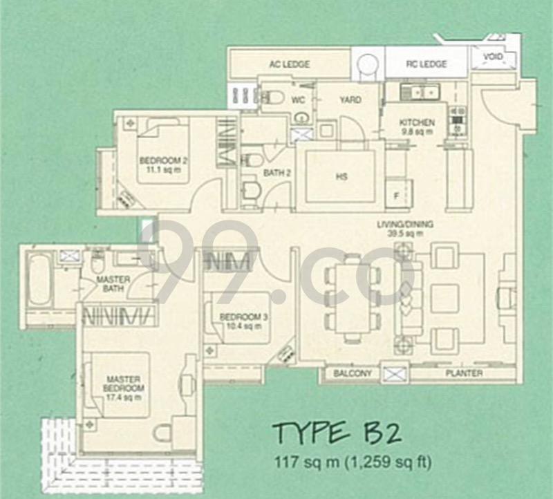 Condominium for Rent, Monterey Park Condominium Condominium For Rent, $5,500, 3 Bed 3 Bath 1,249 sqft $4.40 psf, SGD 5,500