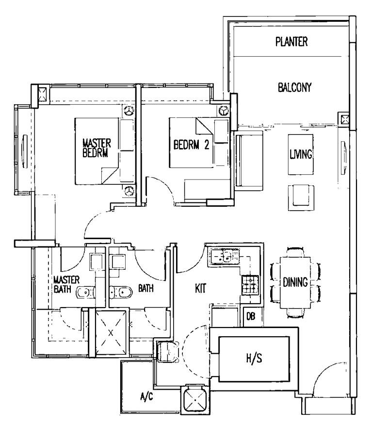 Condominium for Rent, Oasis @ Elias Condominium For Rent, $3,800, 2 Bed 2 Bath 980 sqft $3.88 psf, SGD 3,800