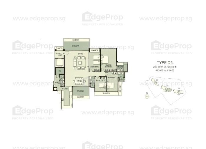 Condominium for Rent, Latitude Condominium For Rent, $18,000, 4 Bed 4 Bath 2,766 sqft $6.51 psf, SGD 18,000 | Freehold
