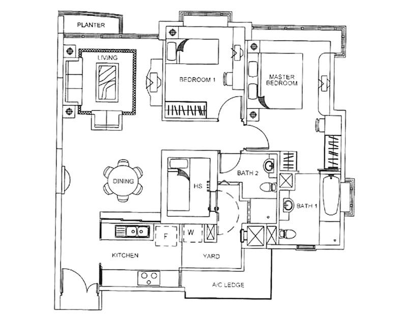 Condominium for Rent, Rosewood Condominium For Rent, $3,900, 2 Bed 2 Bath 1,012 sqft $3.85 psf, SGD 3,900 | 99-year Leasehold