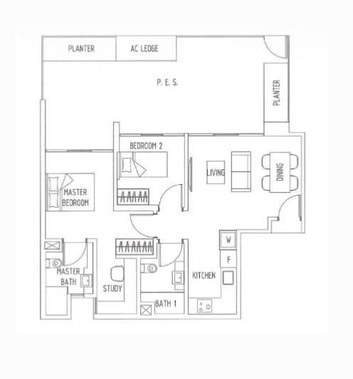 Condominium for Rent, The Lakefront Residences Condominium For Rent, $4,500, 2 Bed 2 Bath 1,238 sqft $3.63 psf, SGD 4,500 | 99-year Leasehold